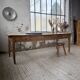 Pine and oak farmhouse table with multiple drawers, communal type, 240cm.