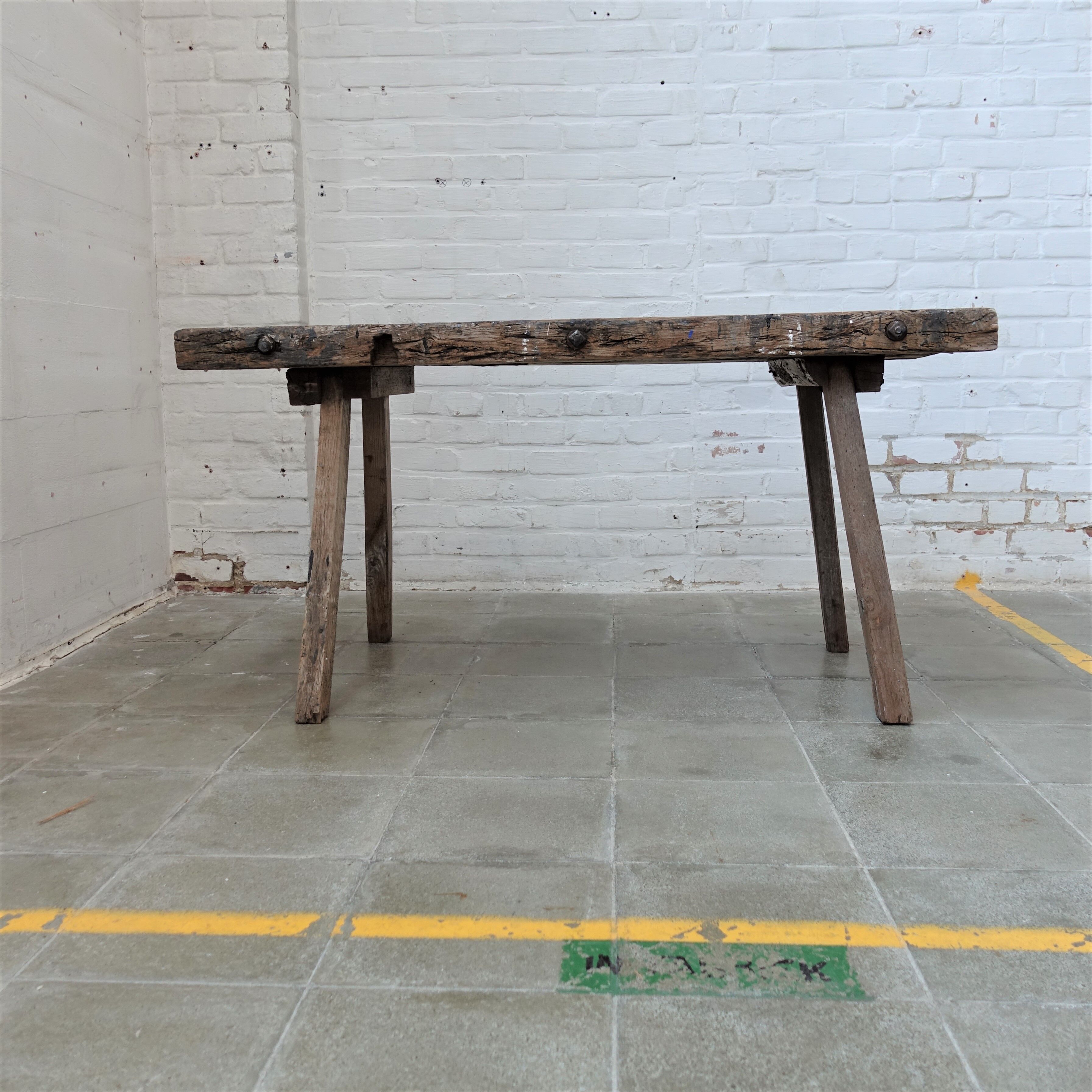 Antique butcher table