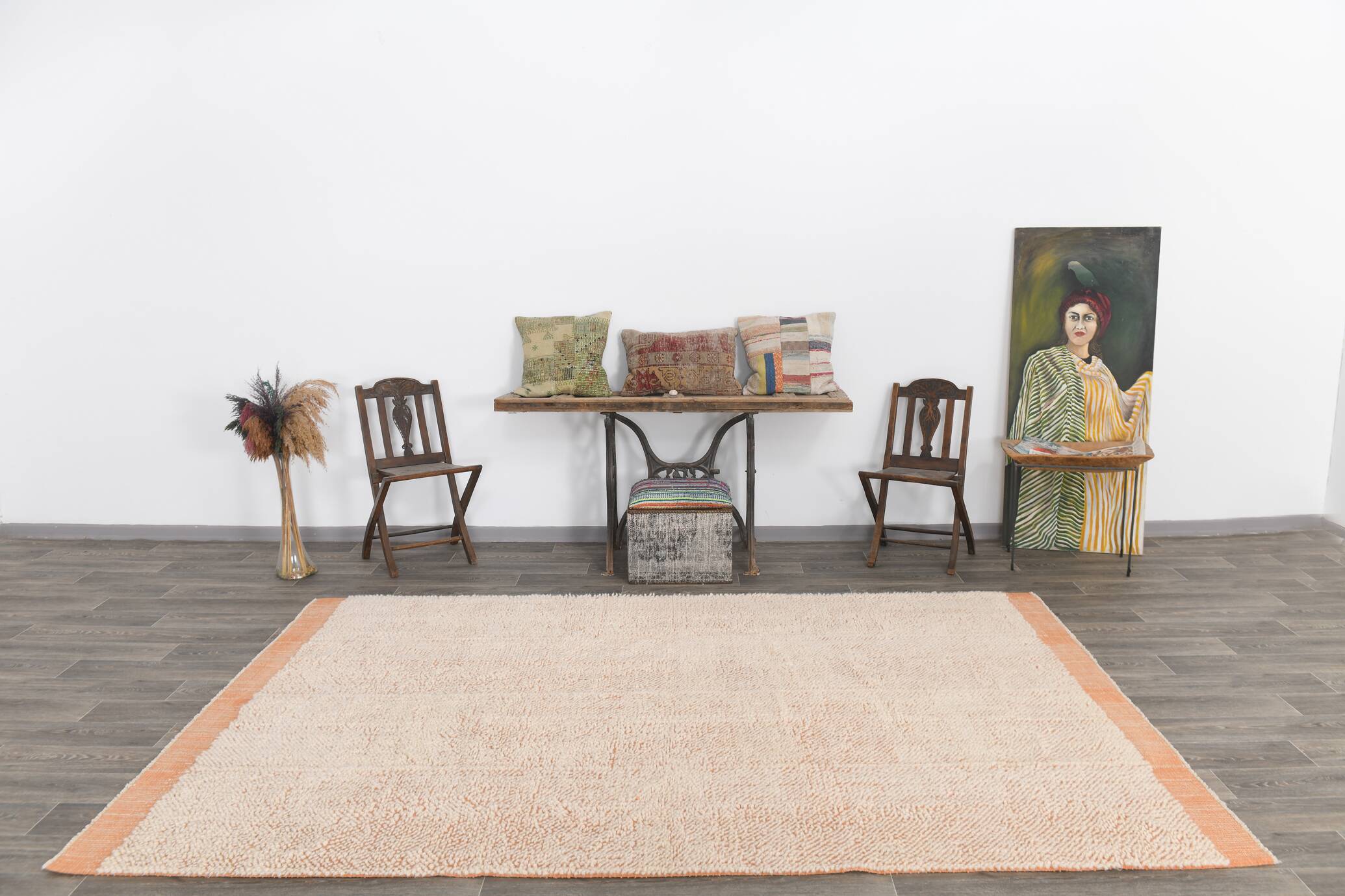 6x10 Rug For Living Room Soft Orange Vintage Rug, 200x307Cm SK 34952