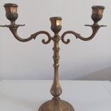 3-light bronze candle holder