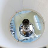Table lamp 1970's chrome and linen restored