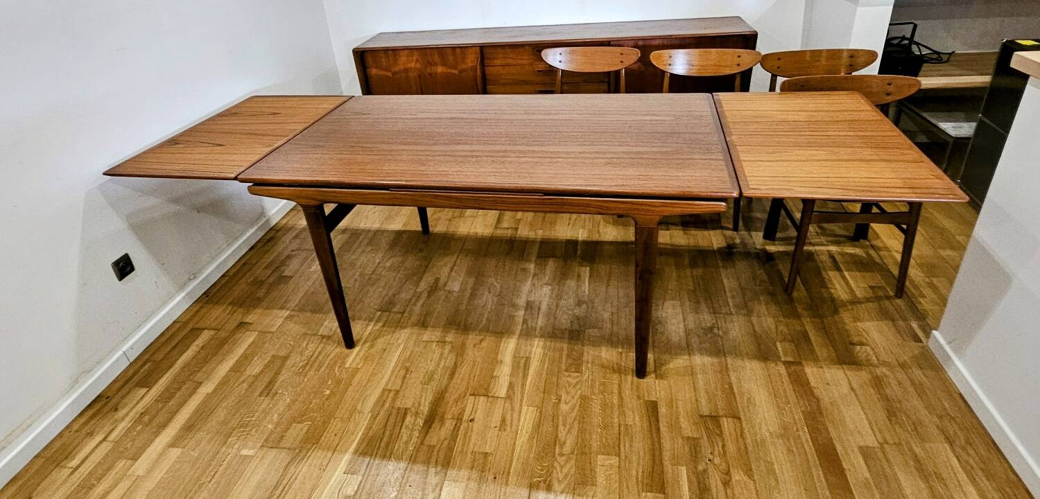 Danish teak table Scandinavian design by Johannes Andersen