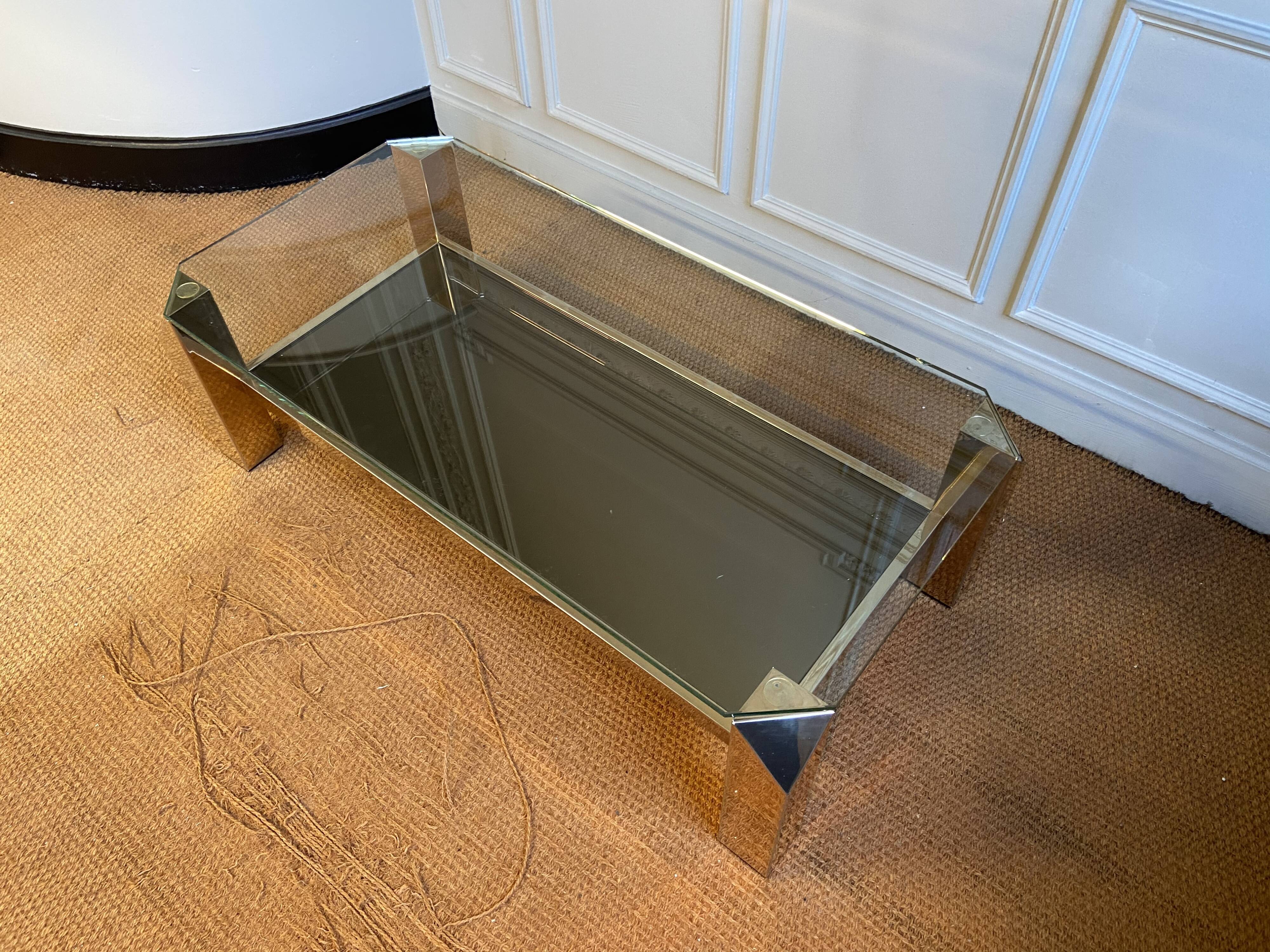 Belgo Chrom gold coffee table with 23 Carats fine gold
