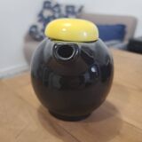 Théière en Céramique Noire et Jaune Design