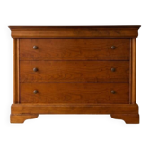 Vintage cherry wood chest of drawers with 3 drawers.