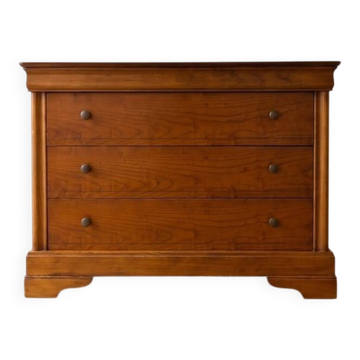 Commode vintage en merisier 3 tiroirs