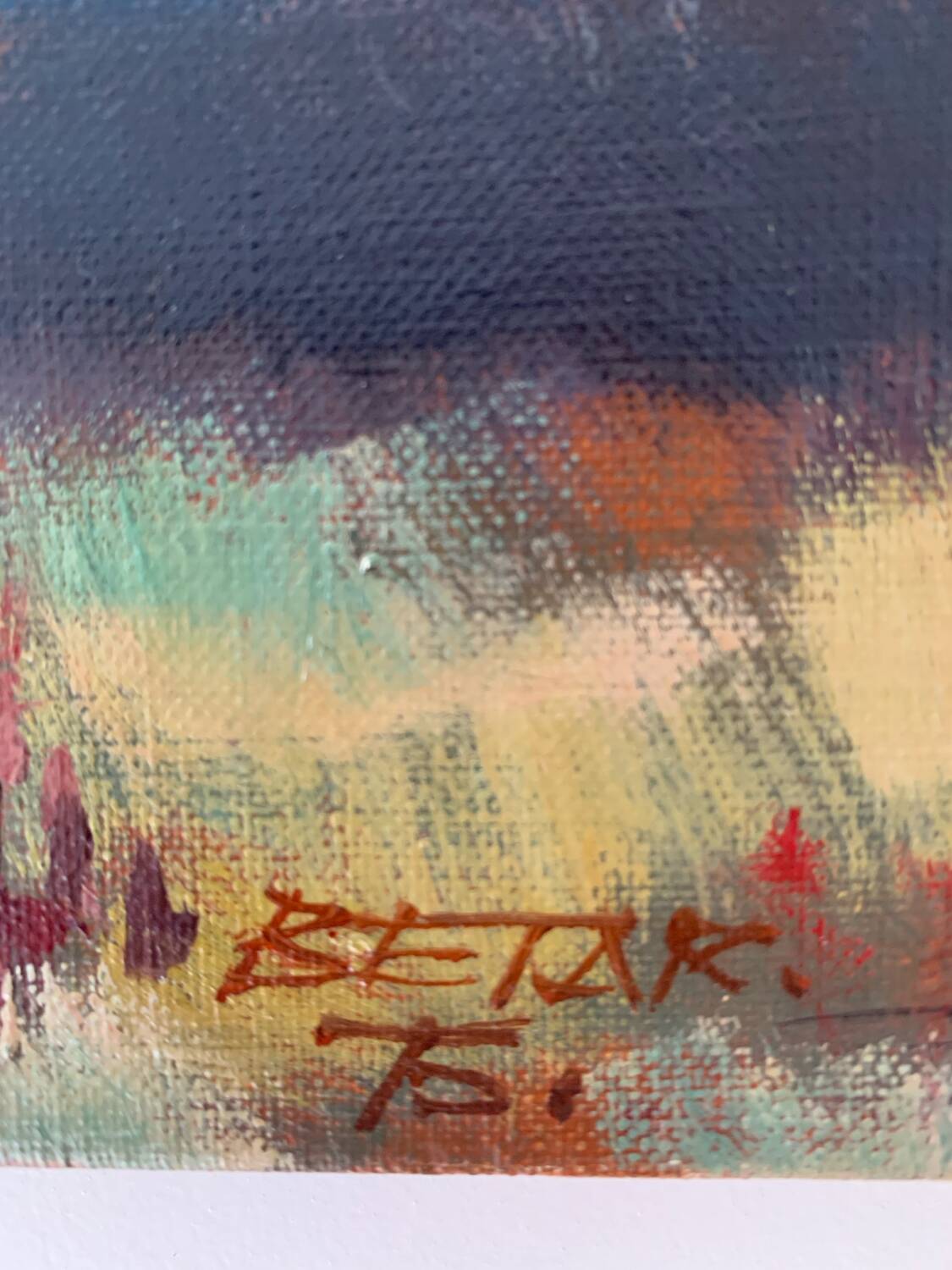 Painting on canvas by Raymond Betar, 1975