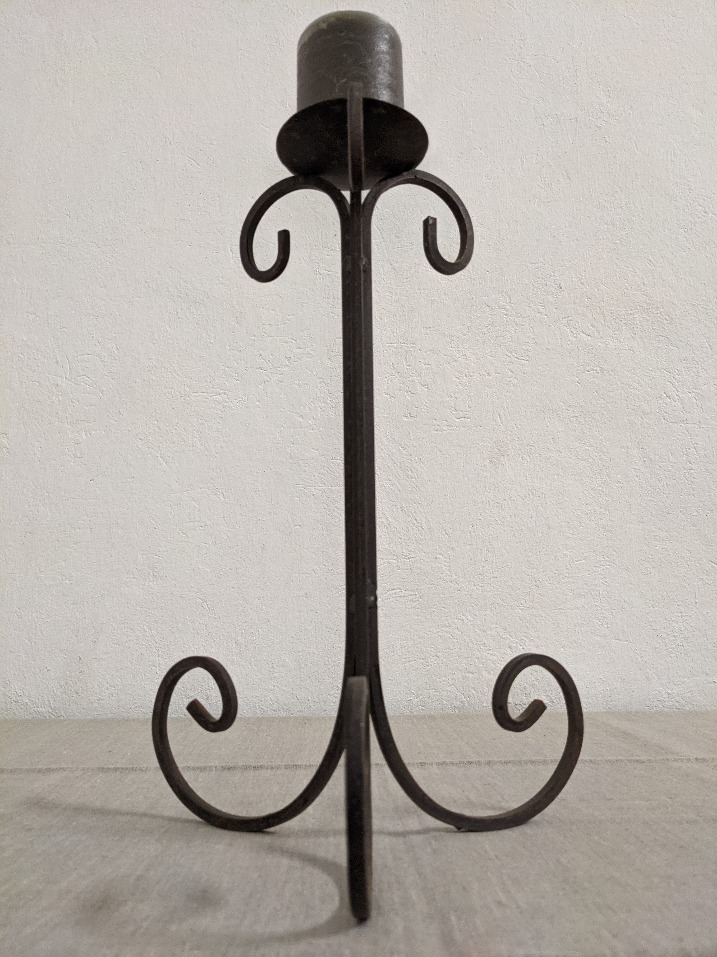 Wrought iron candlestick from the 1960s