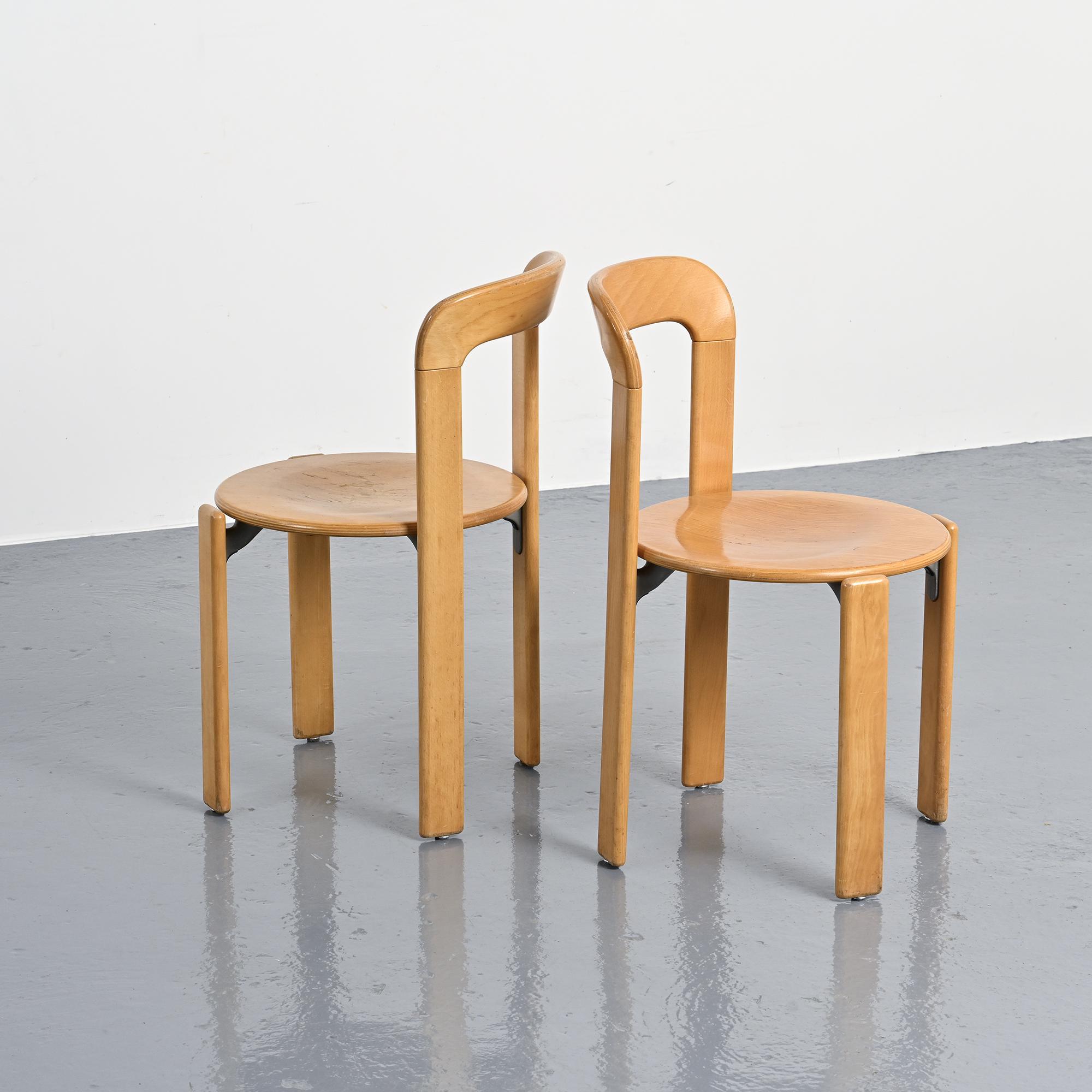 Pair of vintage chairs by Bruno Rey, Dietiker Switzerland