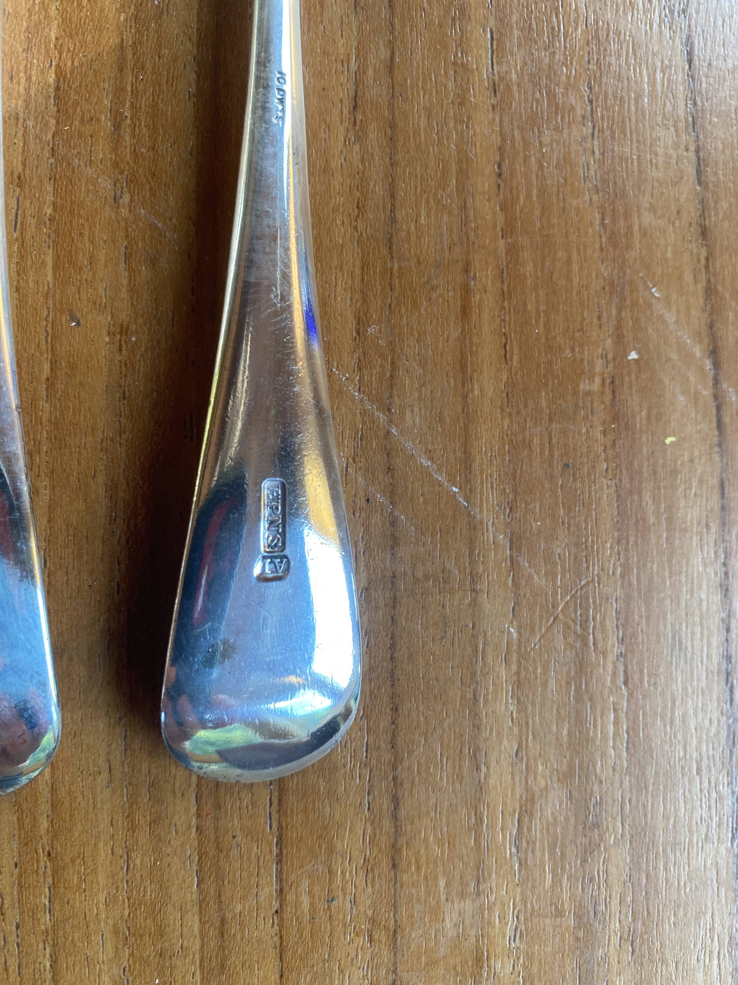 Set of 3 silver English forks