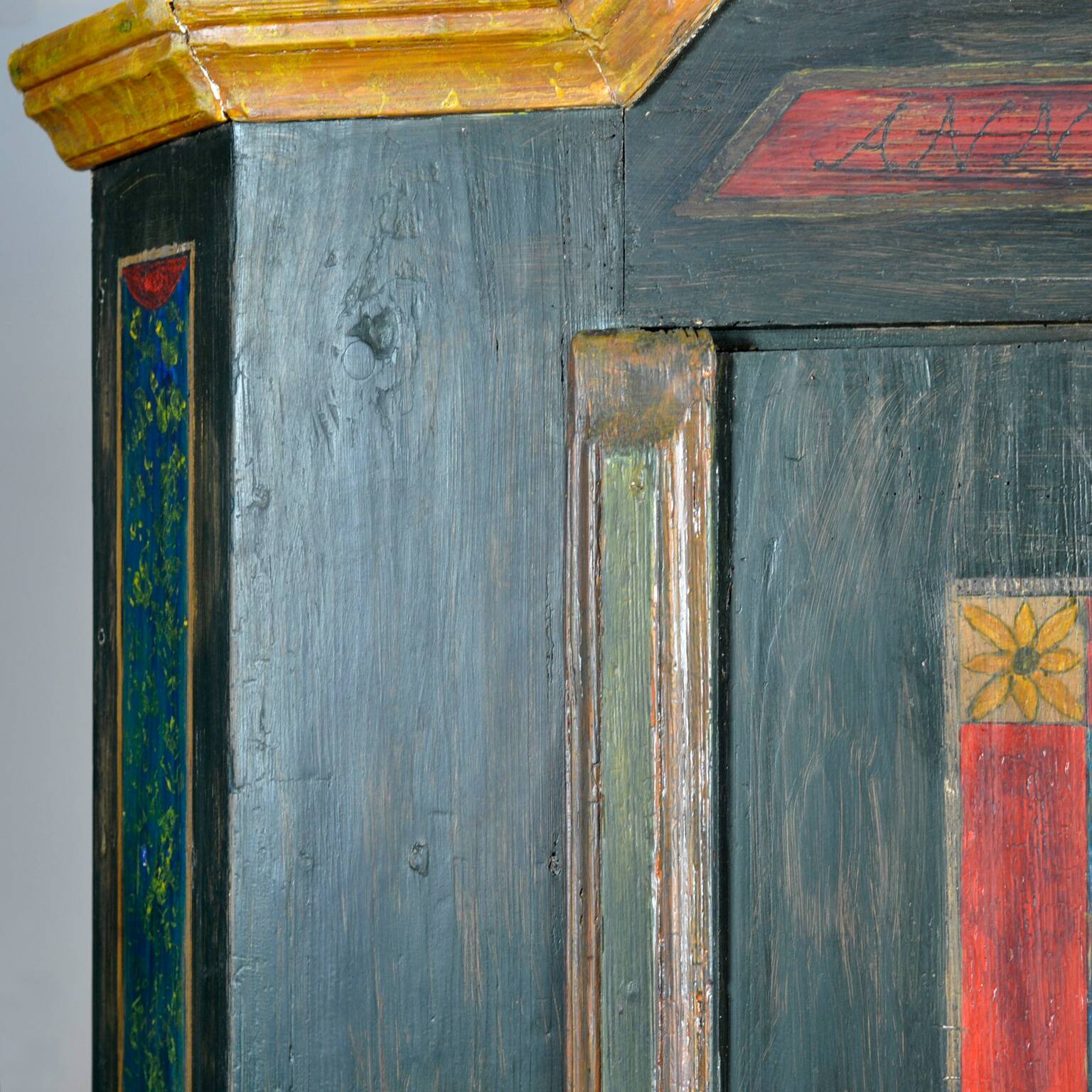 Hand painted Pine Wedding Cabinet, anno 1782