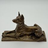 Bronze sculpture "German Shepherd" by Charles Virion (1865-1946)