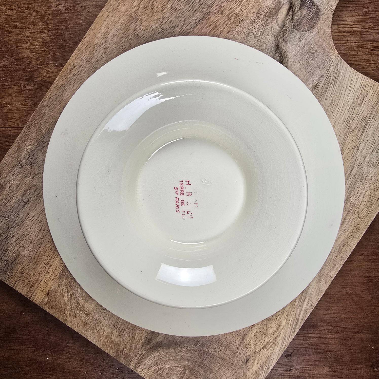 Antique footed compote HB & Cie with rose decoration – Ironstone