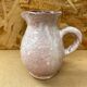 Antique white & pink ceramic pitcher 60s vintage