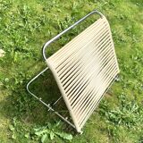 Torck - Vintage beach folder in chrome metal and white scoubidou