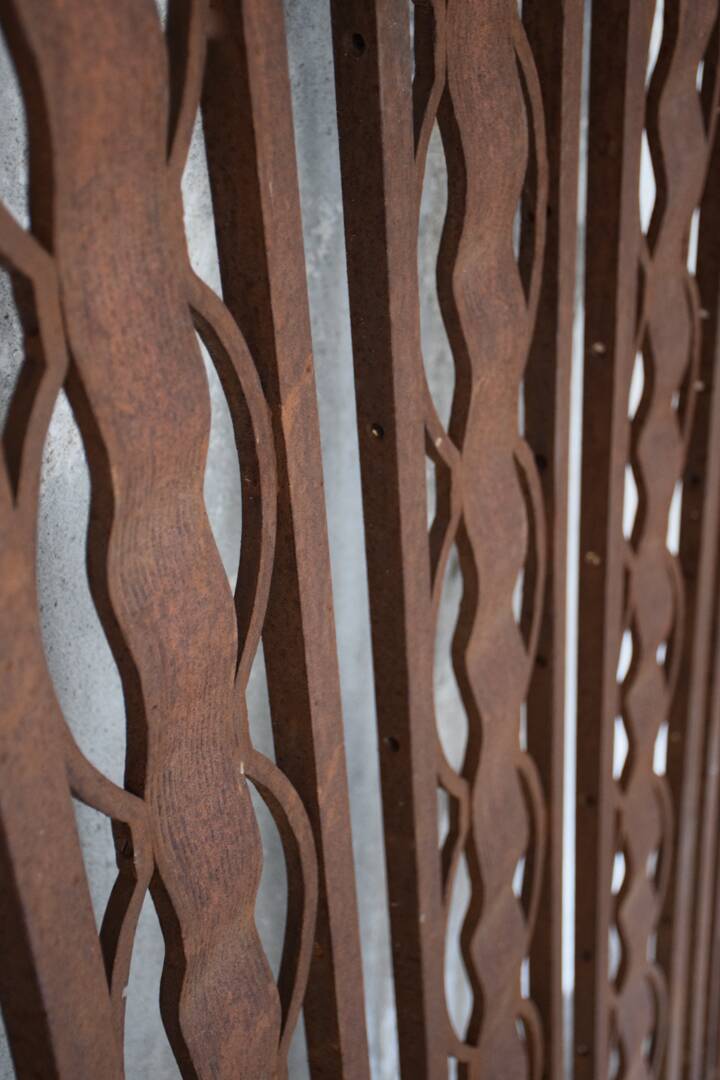 Metal and bronze ironwork entrance door Charles Piguet Lyon 1919