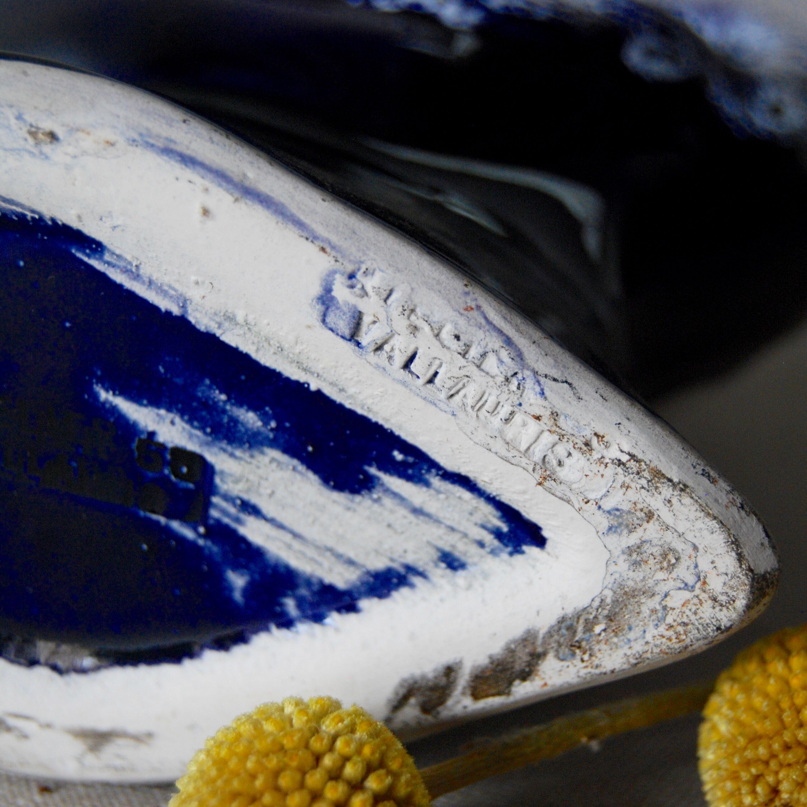Blue white vase Vallauris
