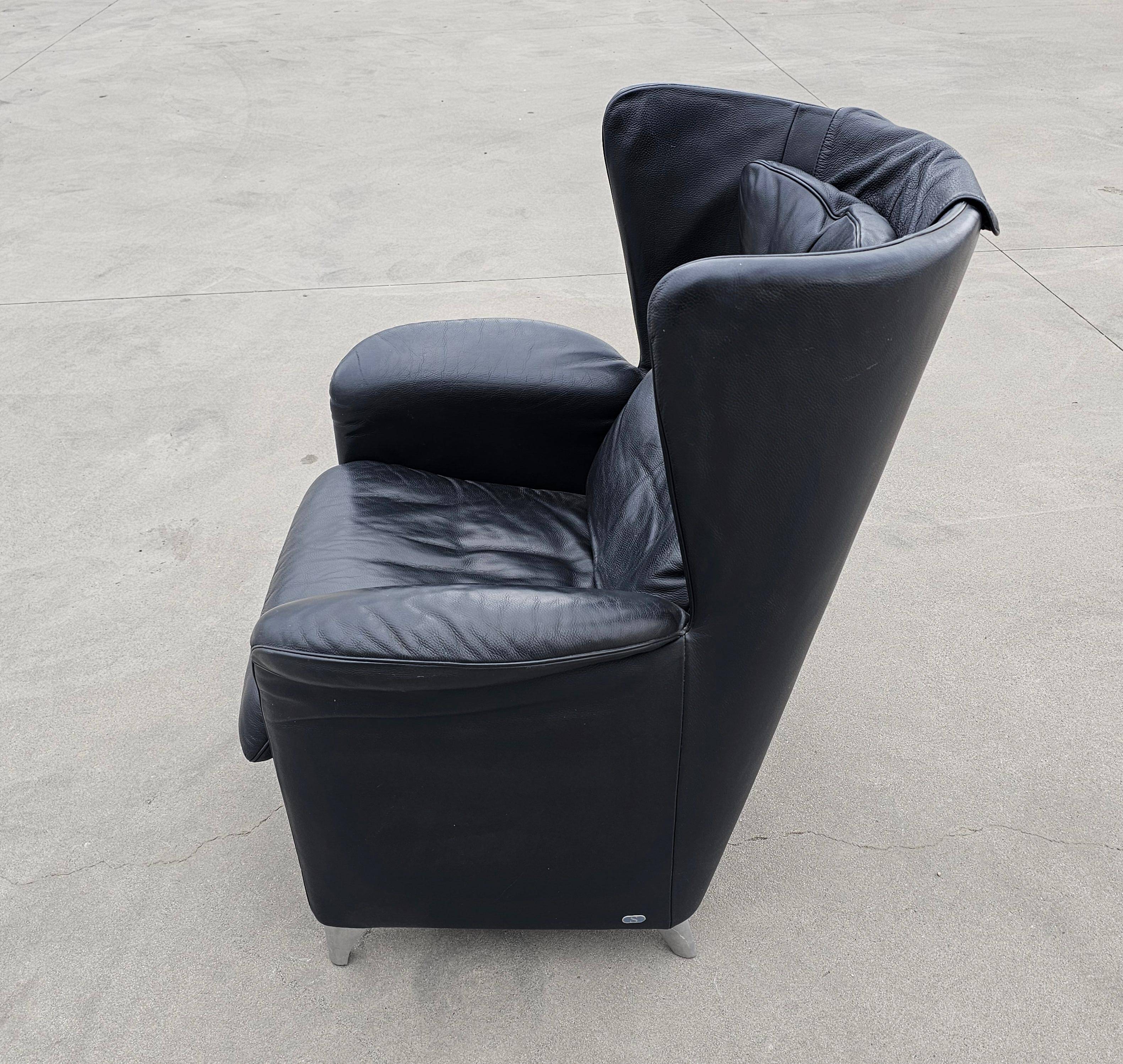 Pair of postmodern armchairs DS-23 by Franz-Josef Schulte for De Sede
