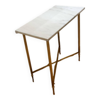 Console Regency Hotel en Marbre de Carrae laiton dorée