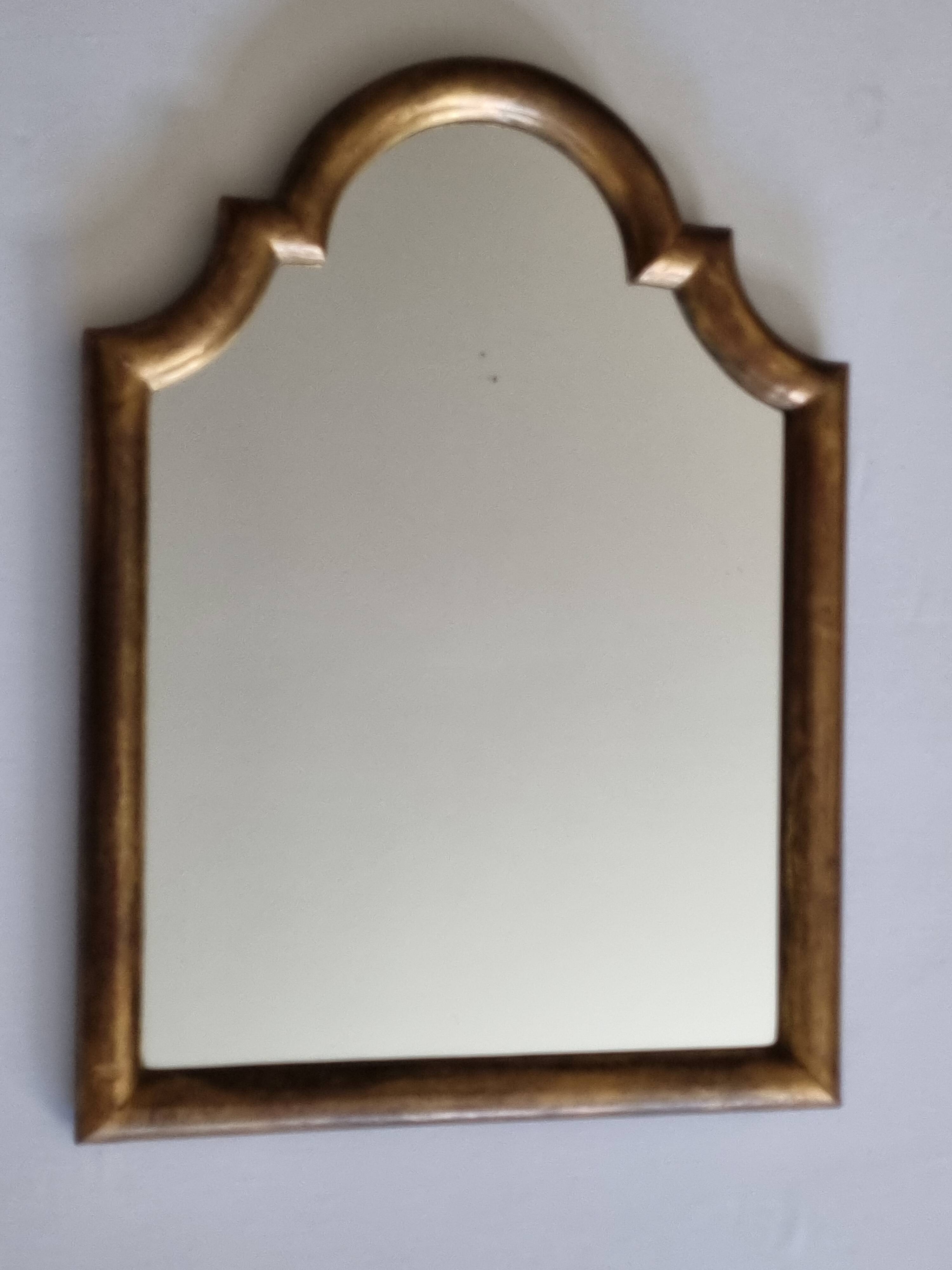 Stucco and wood fireplace mirror 53x38 cm