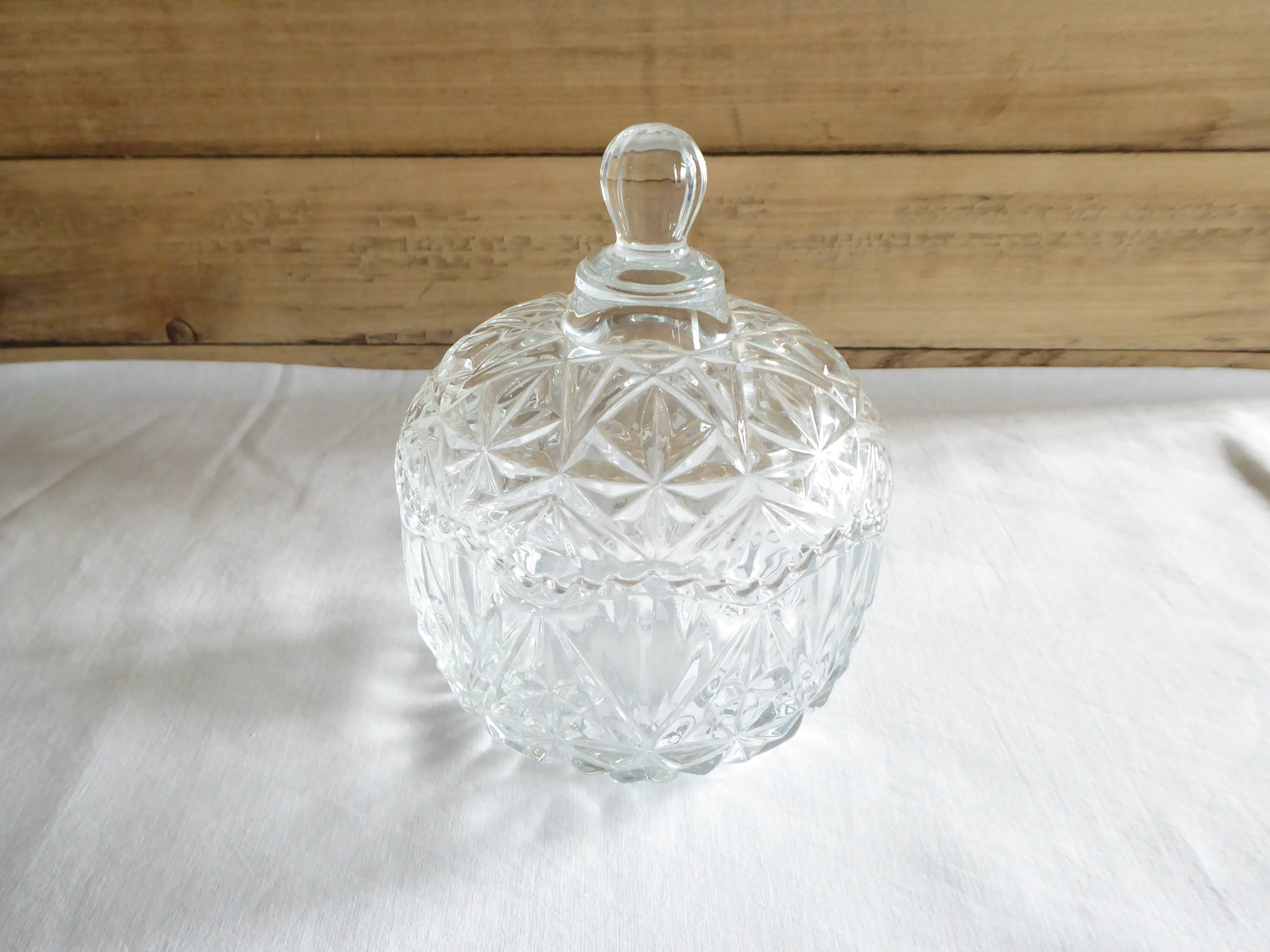 Bonbonniere, Sugar Bowl, Covered Glass Pot