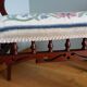 Piano bench stool upholstered canvas end of bed
