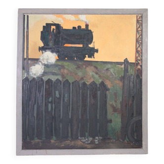 Jean Vigoureux ( 1959 ) Peinture à l'huile sur panneau de bois