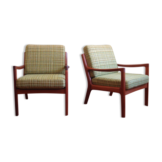 Ensemble de 2 fauteuils Senator en teck par Ole Wanscher pour France & Son, années 1960