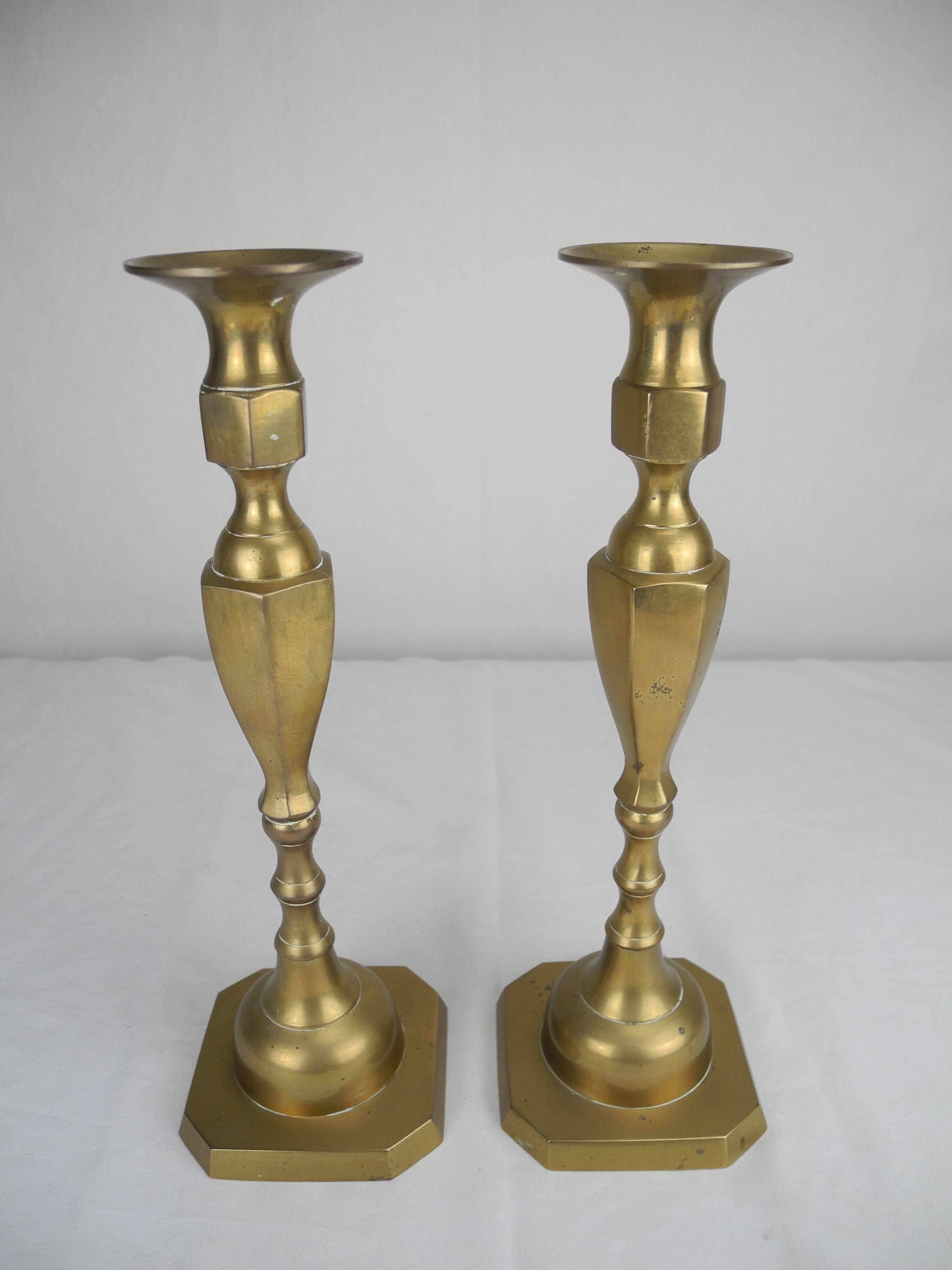 Pair candlesticks brass