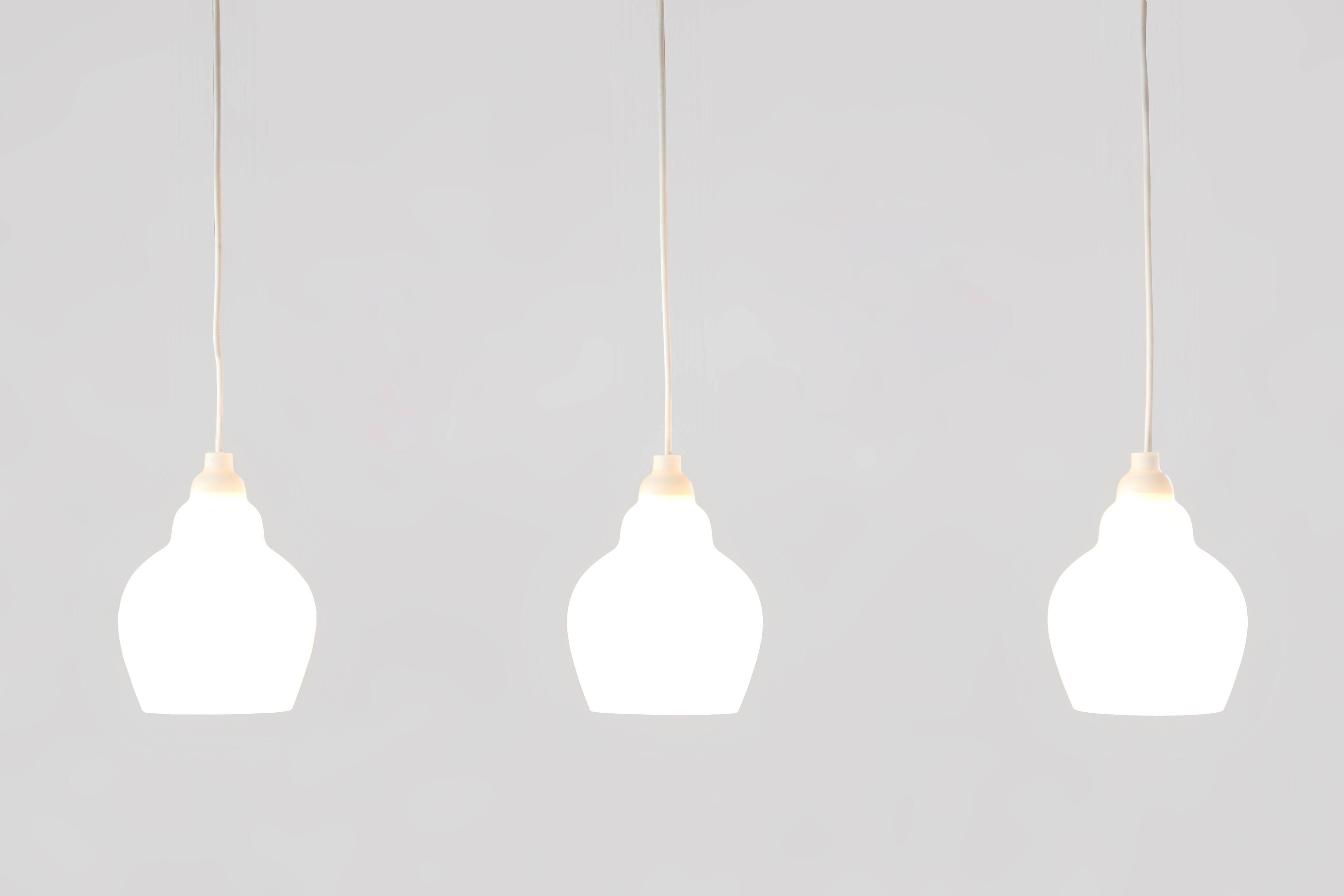 Set of three glass hanging lamps by Alf Svensson, Sweden 1960