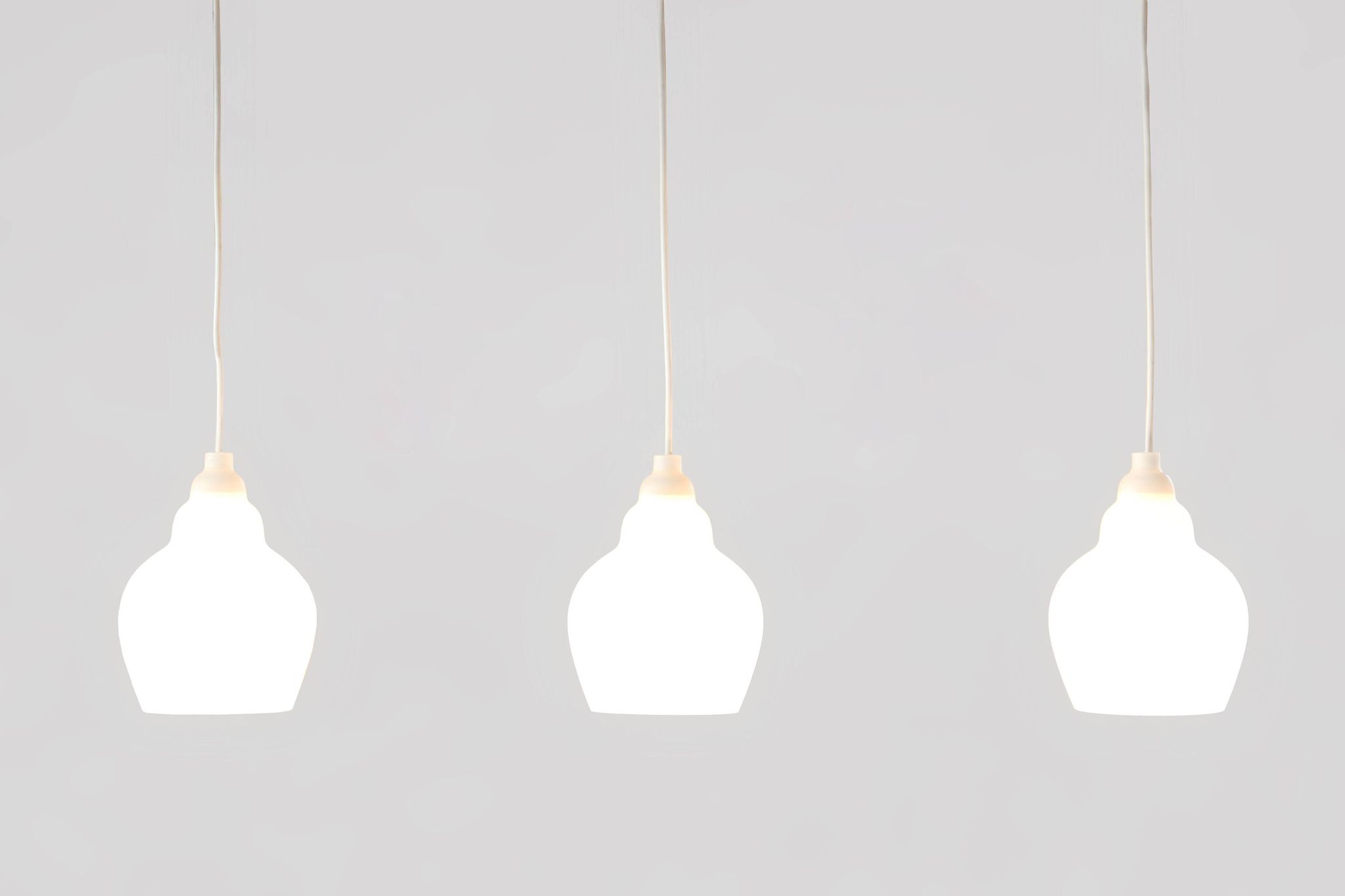 Set of three glass hanging lamps by Alf Svensson, Sweden 1960