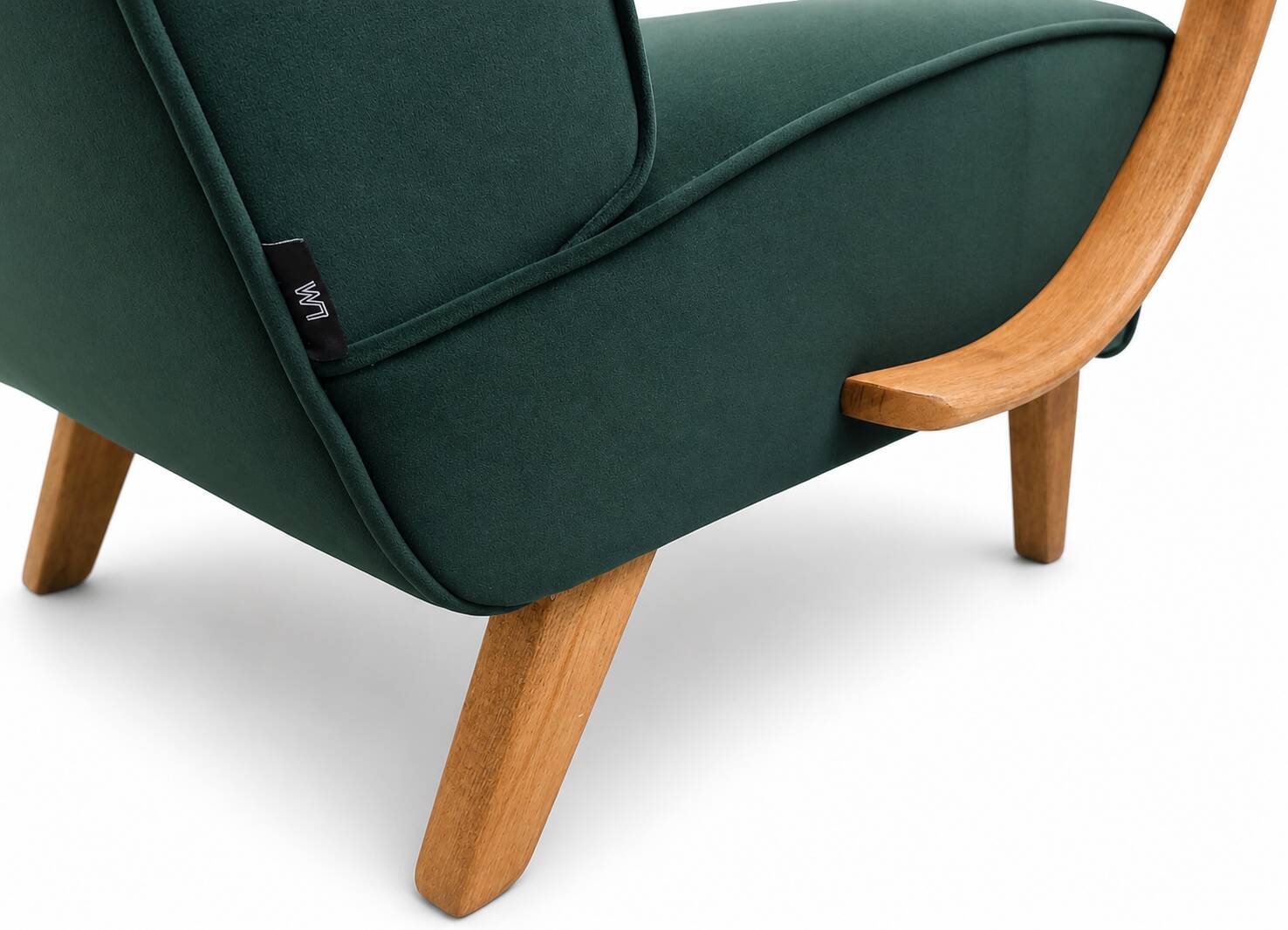 Fauteuil en bois courbé Jindrich Halabala de 1930 en velours vert émeraude