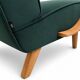 Fauteuil en bois courbé Jindrich Halabala de 1930 en velours vert émeraude