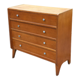Vintage chest of drawers in golden blond oak from the 50s compass 4 drawers