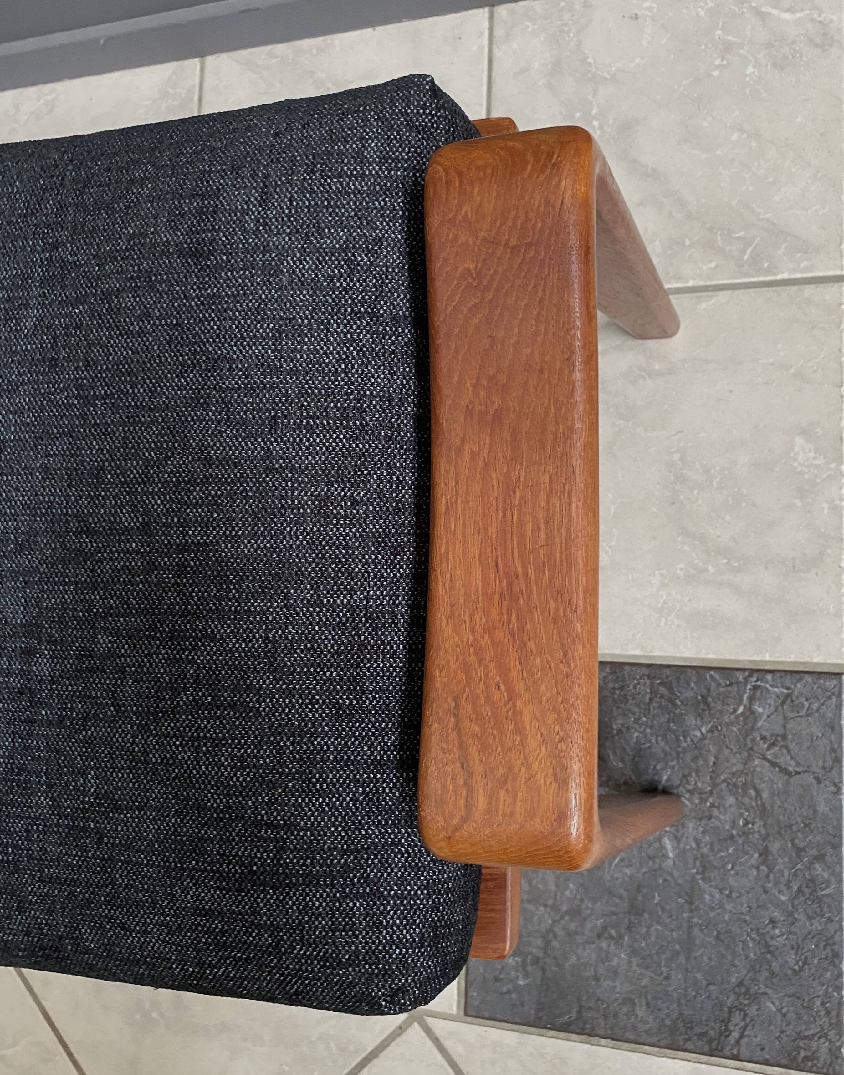 Arne Wahl Iversen Danish Teak chair for Komfort Denmark with Ottoman 1960s