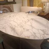 Florence Knoll for Knoll. Marble and chrome-plated metal table. 1970s. LS54931408H