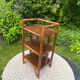 Bedside table, end table, vintage rattan shelf