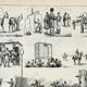 Gravure ancienne 1898, Course de chevaux, hippodrome • Lithographie, Planche originale