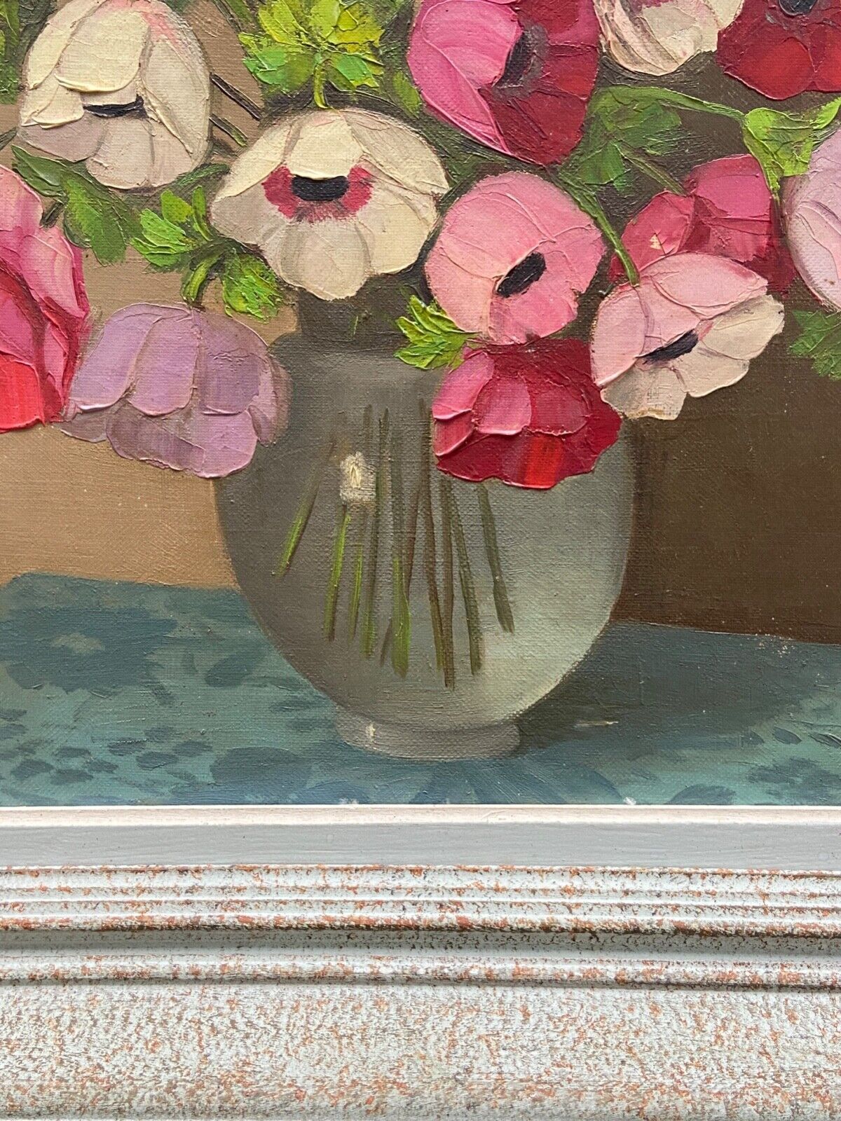 Oil on canvas still life by primo dolzan xxth bouquet of flowers