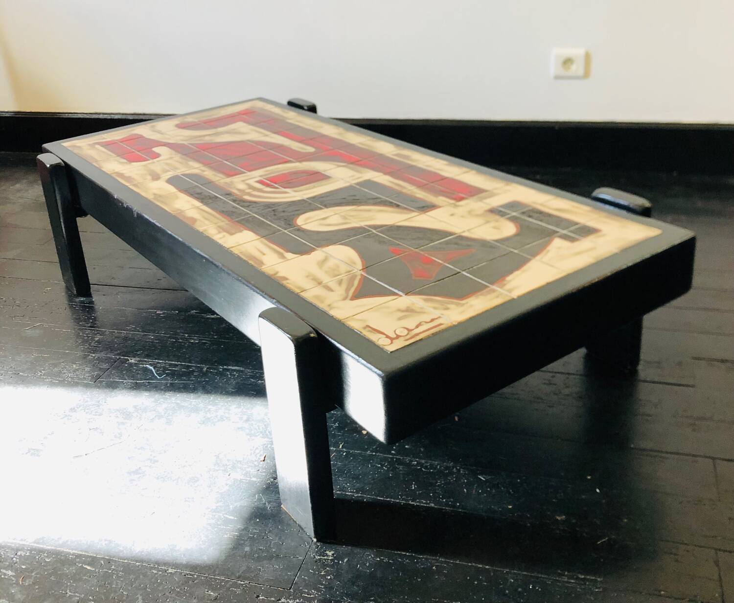 Brutalist ceramic coffee table by Dan