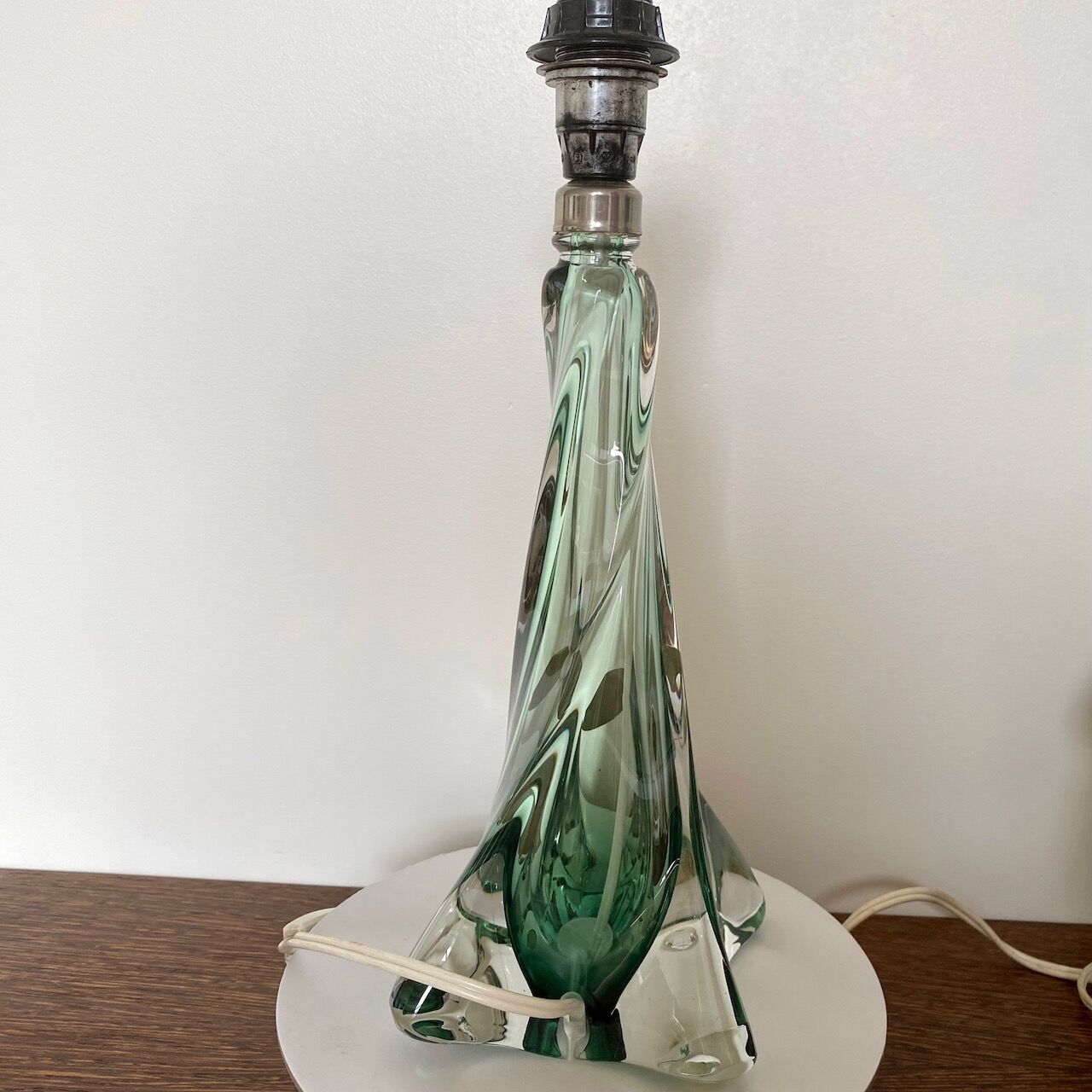 Dark green Val Saint Lambert lamp
