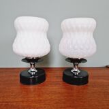 Pair of glass bedside lamps, 1970s