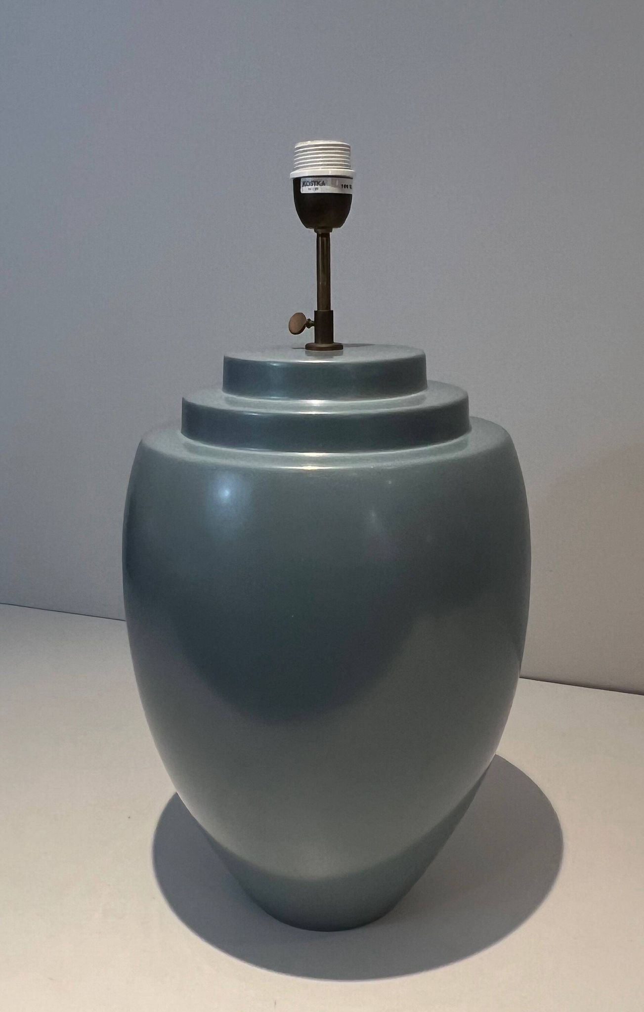 Blue ceramic lamp by Kosta