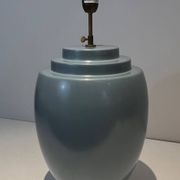 Blue ceramic lamp by Kosta