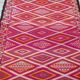 Red kilim carpet, handmade Moroccan wool rug.