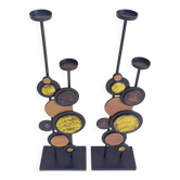 Large Mid-Century Italian Wrought Iron Candelabra, Psychedelic Design, 1970s