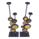 Large Mid-Century Italian Wrought Iron Candelabra, Psychedelic Design, 1970s