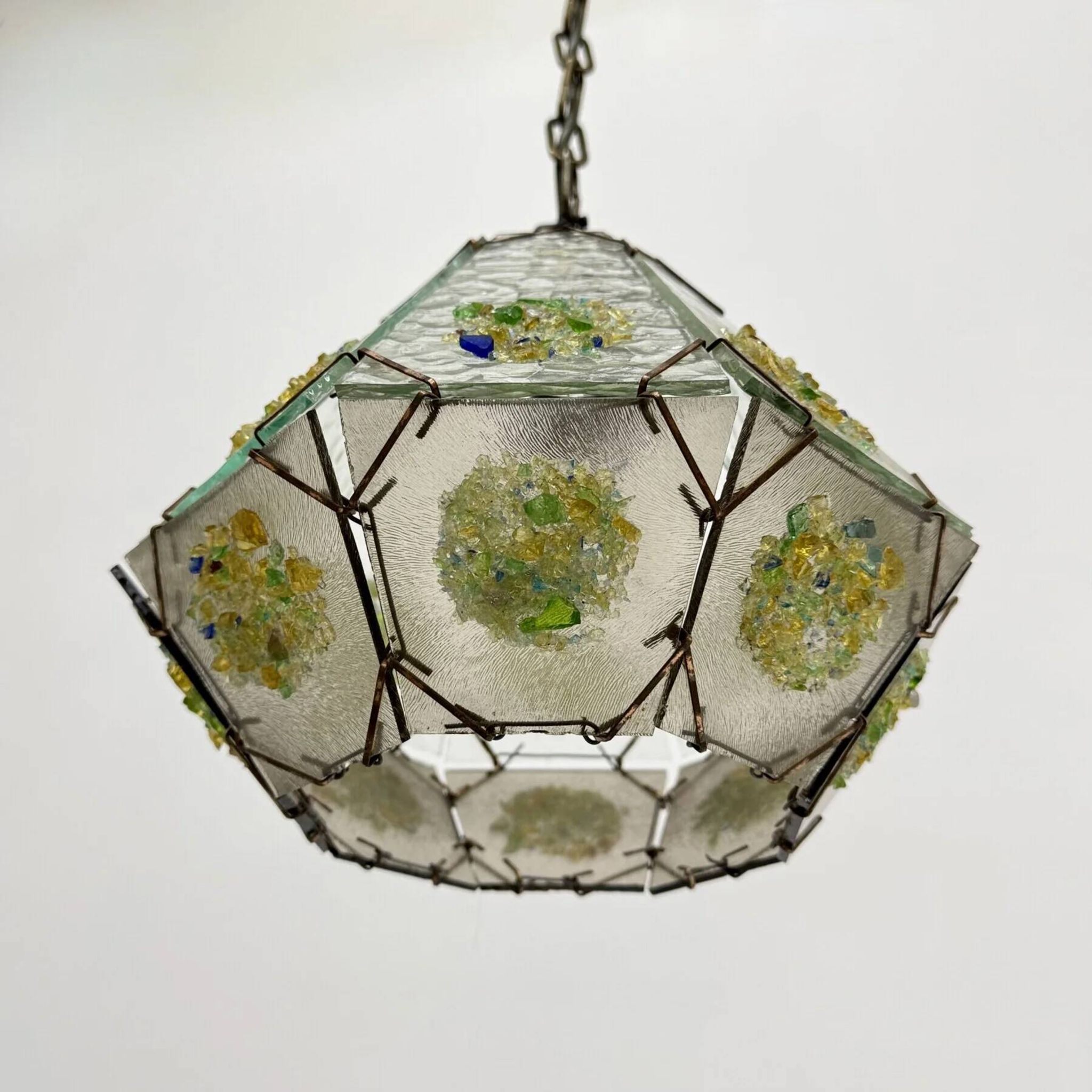 Suspension en verre brutaliste, années 1970