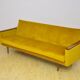 Yellow velvet sofa with fold-out function, 1960s