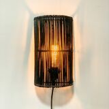 Black rattan wall light
